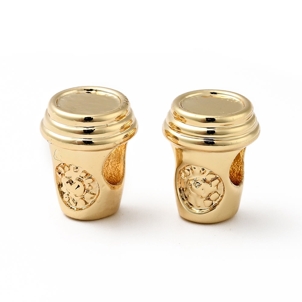 Pasador estilo europeo charm vaso 11.5 mm baño de oro / unidad1
