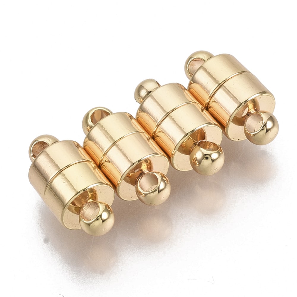 Broche tubular magnético baño de oro / set3