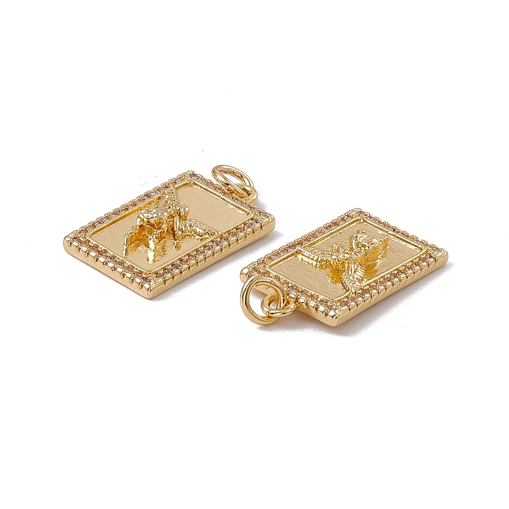 Dije colgante rectangular san miguel arcángel baño de oro / unidad2