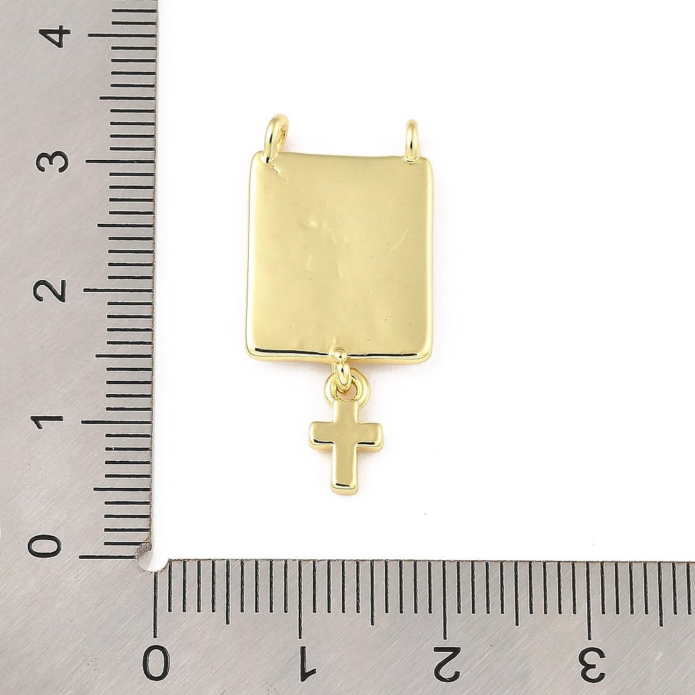 Dije conector esmaltado escapulario san benito cruz baño oro / unidad3