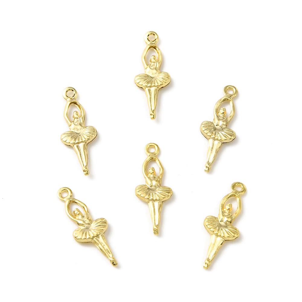 Dije colgante bailarina 18.5 mm baño de oro / unidad3
