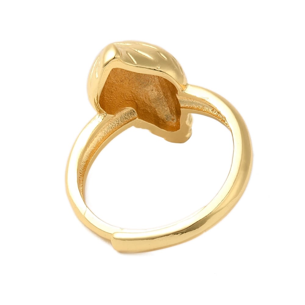Anillo ajustable concha mar caracol africano baño de oro / unidad3