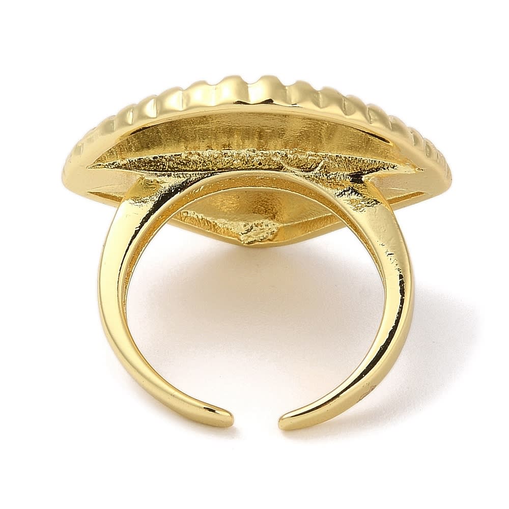 Anillo ajustable concha mar ostra baño de oro / unidad3