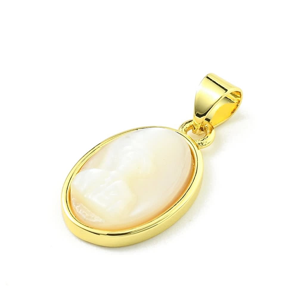 Dije colgante nácar Dr. José Gregorio Hernández baño oro / unidad2