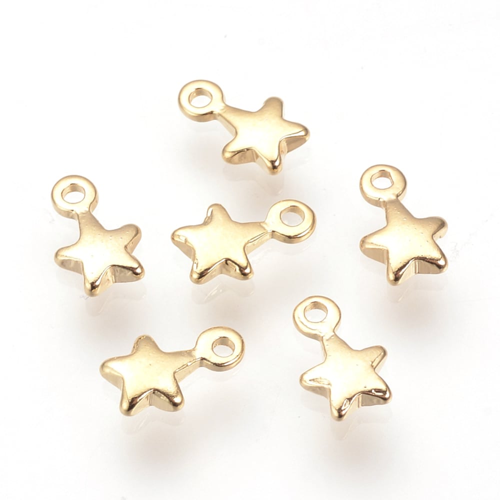 Dije colgante estrella star chic 7 mm baño de oro / unidad1