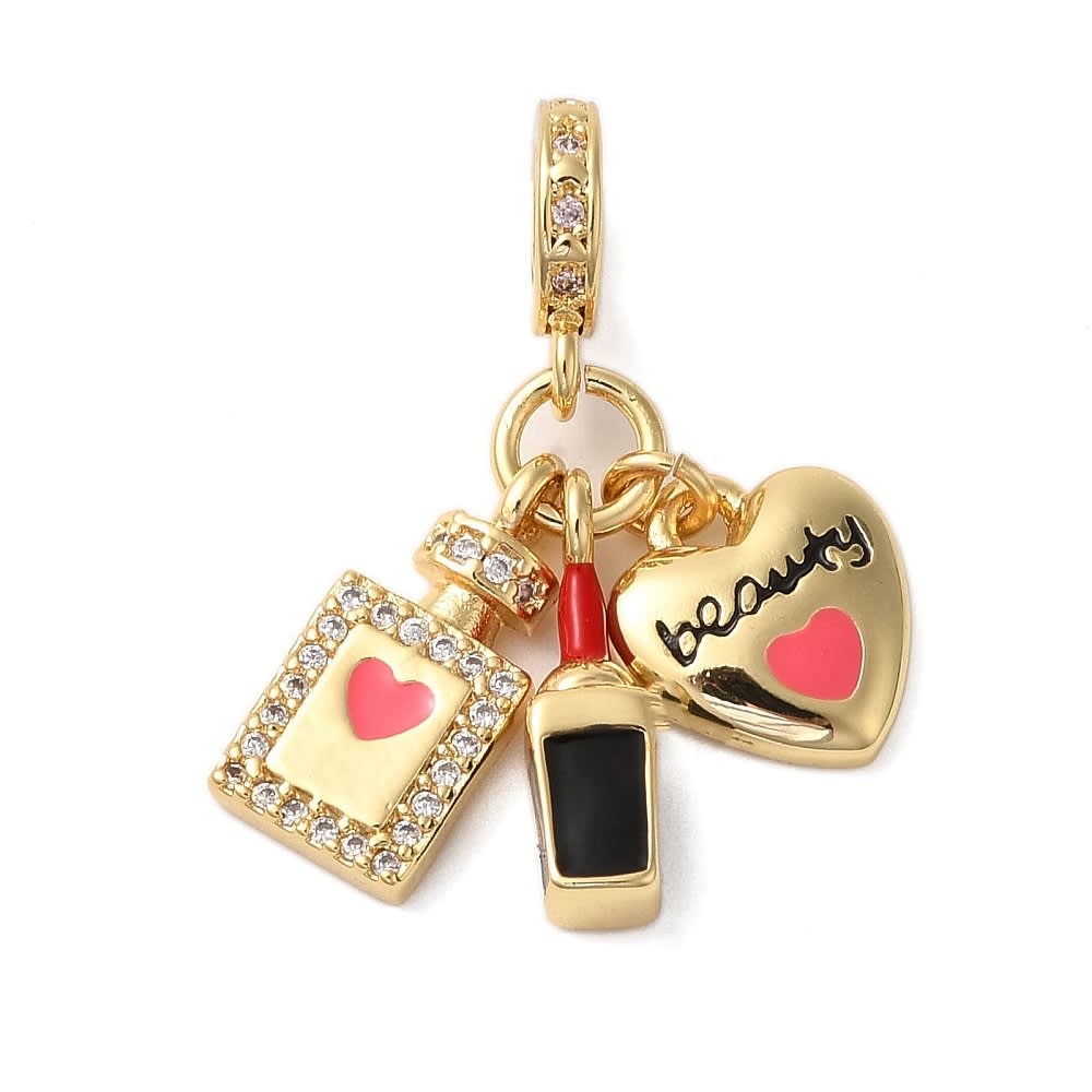 Colgante europeo charm maquillaje belleza baño de oro / unidad1