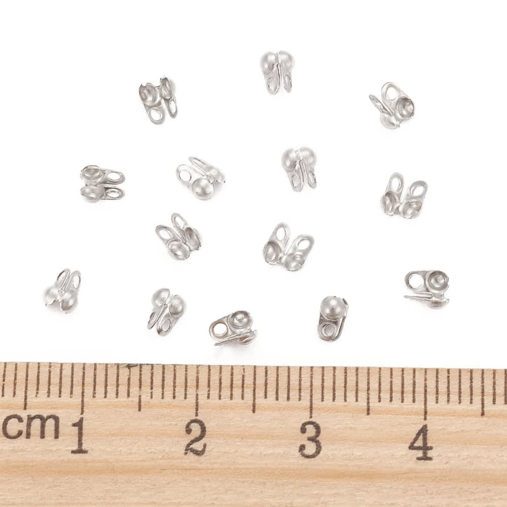 Mini tapa nudos 4x2mm acero plateado / gramo4