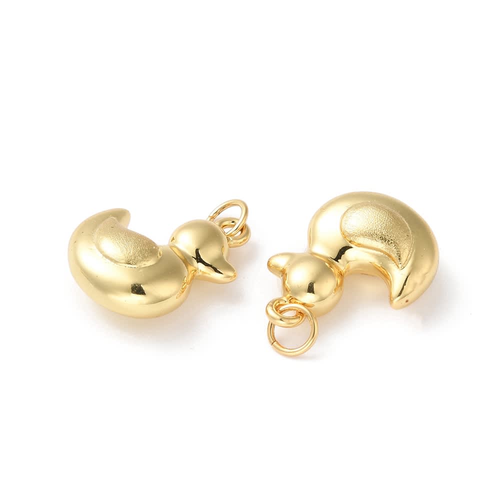 Dije colgante pato duck 18 mm baño oro / unidad2