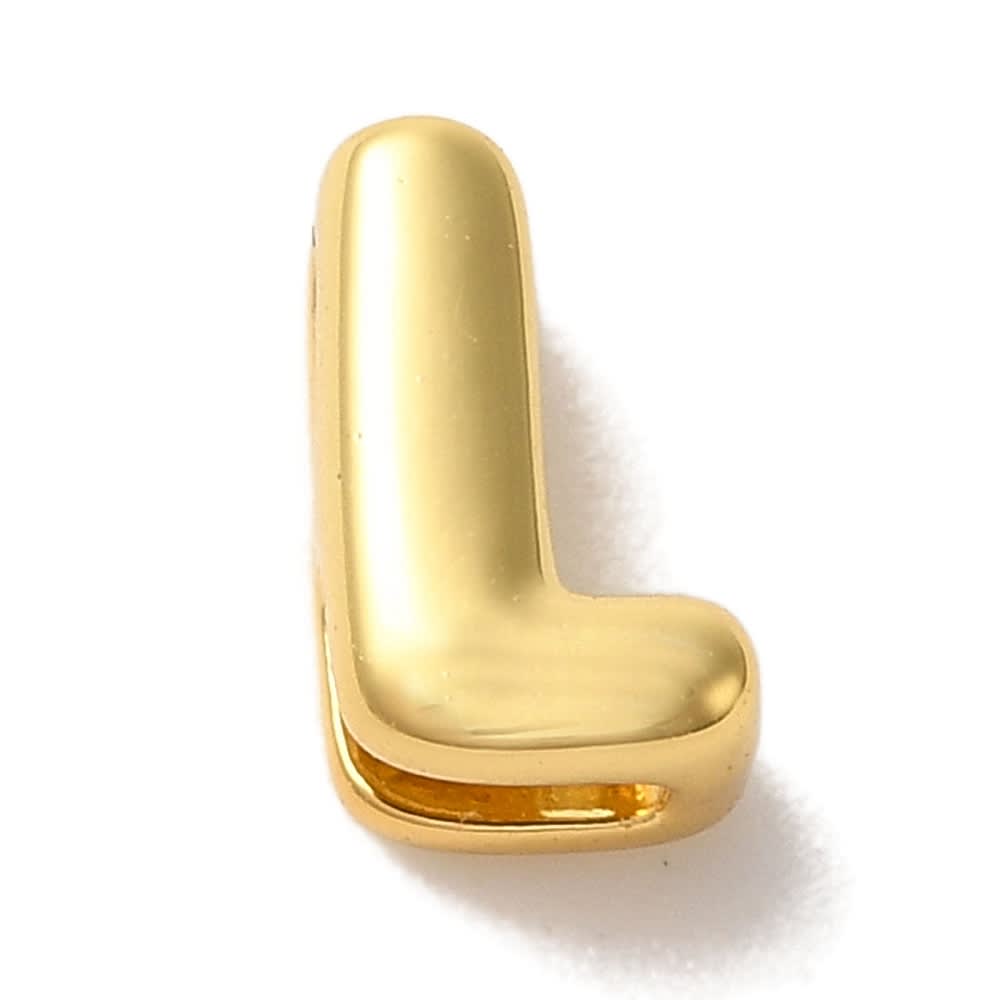 Letras pasadoras lisas abecedario 9.5 mm baño oro / unidad8