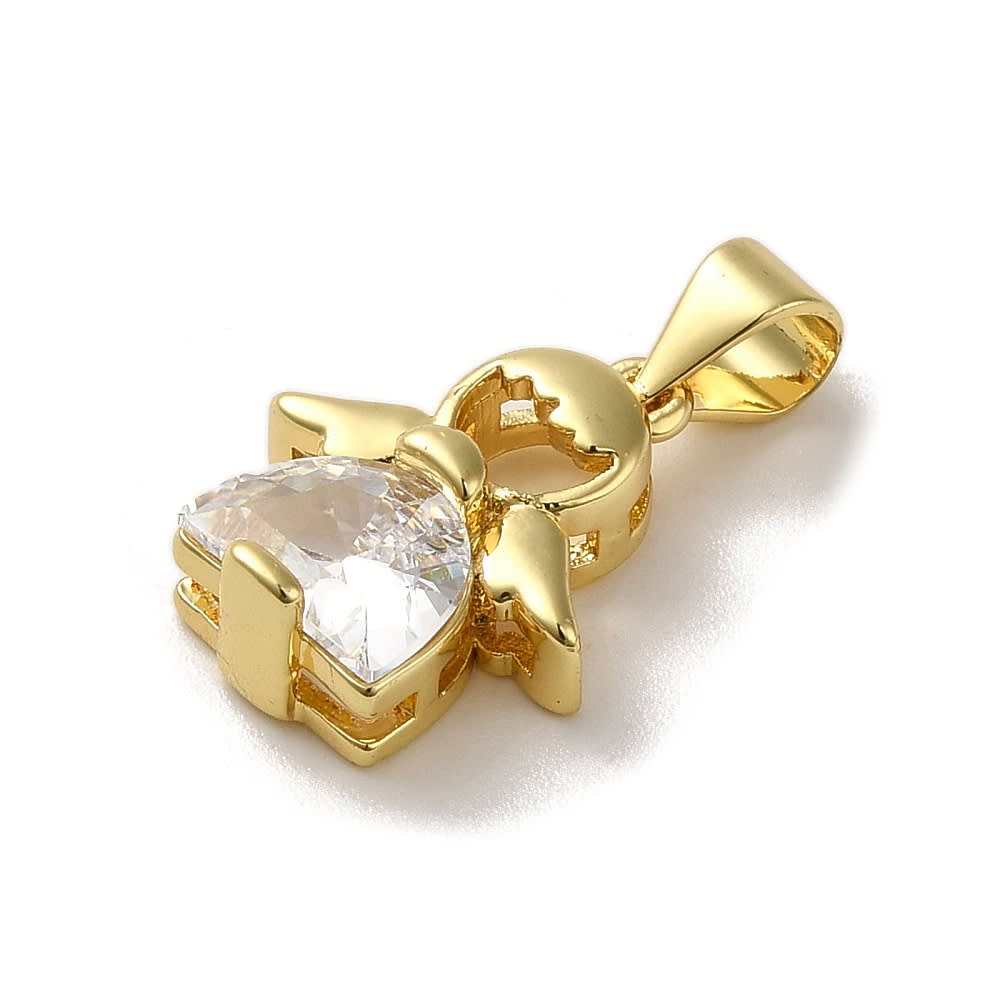 Dije colgante ángel 16 mm baño de oro / unidad2