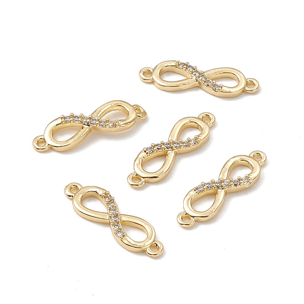 Dije conector infinito dorado plateado zircón / unidad1