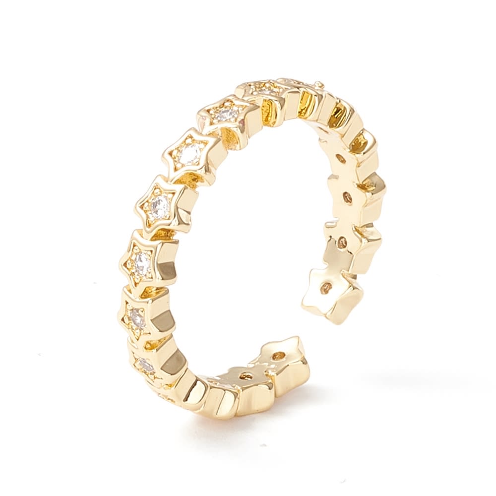 Anillo ajustable cinta de estrellas baño de oro / unidad2