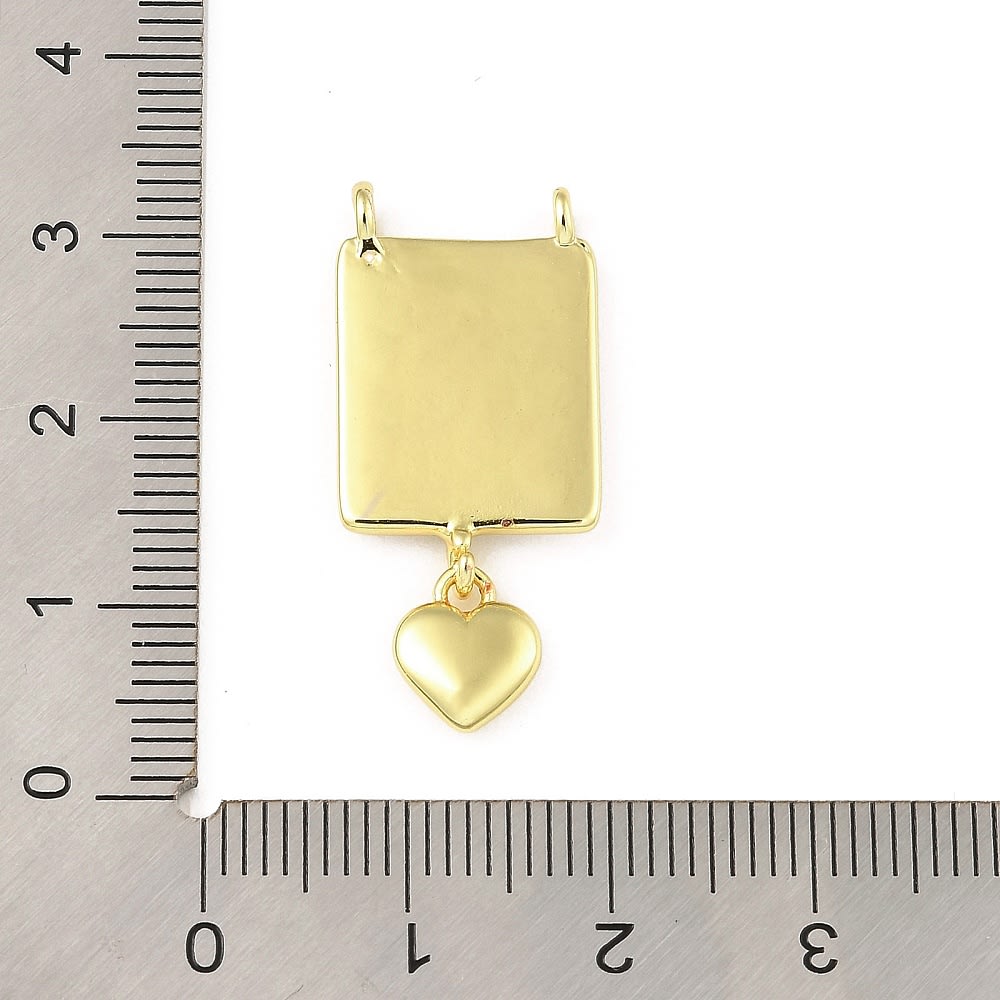 Dije conector esmaltado escapulario fe corazón baño oro / unidad3
