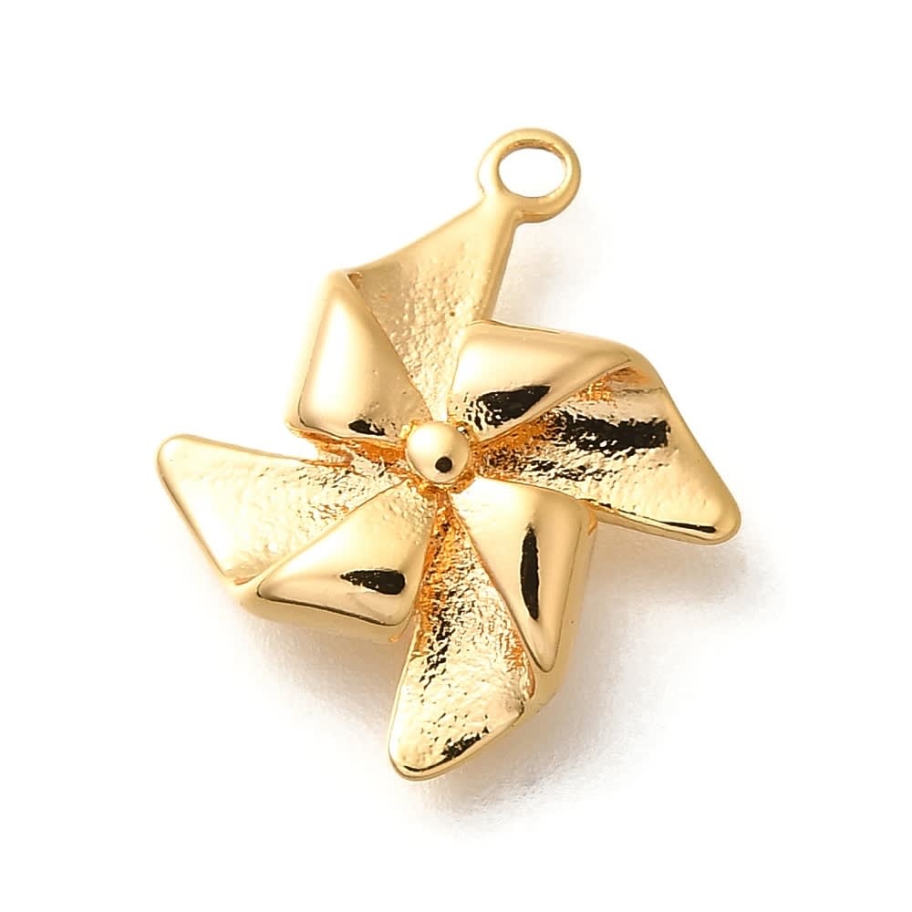 Dije colgante ventilador origami 15 mm baño oro / unidad1