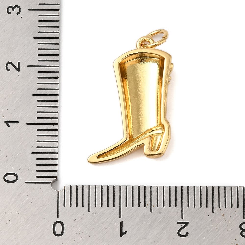 Dije colgante bota de vaquero vaquera cowboy baño de oro platino / unidad4