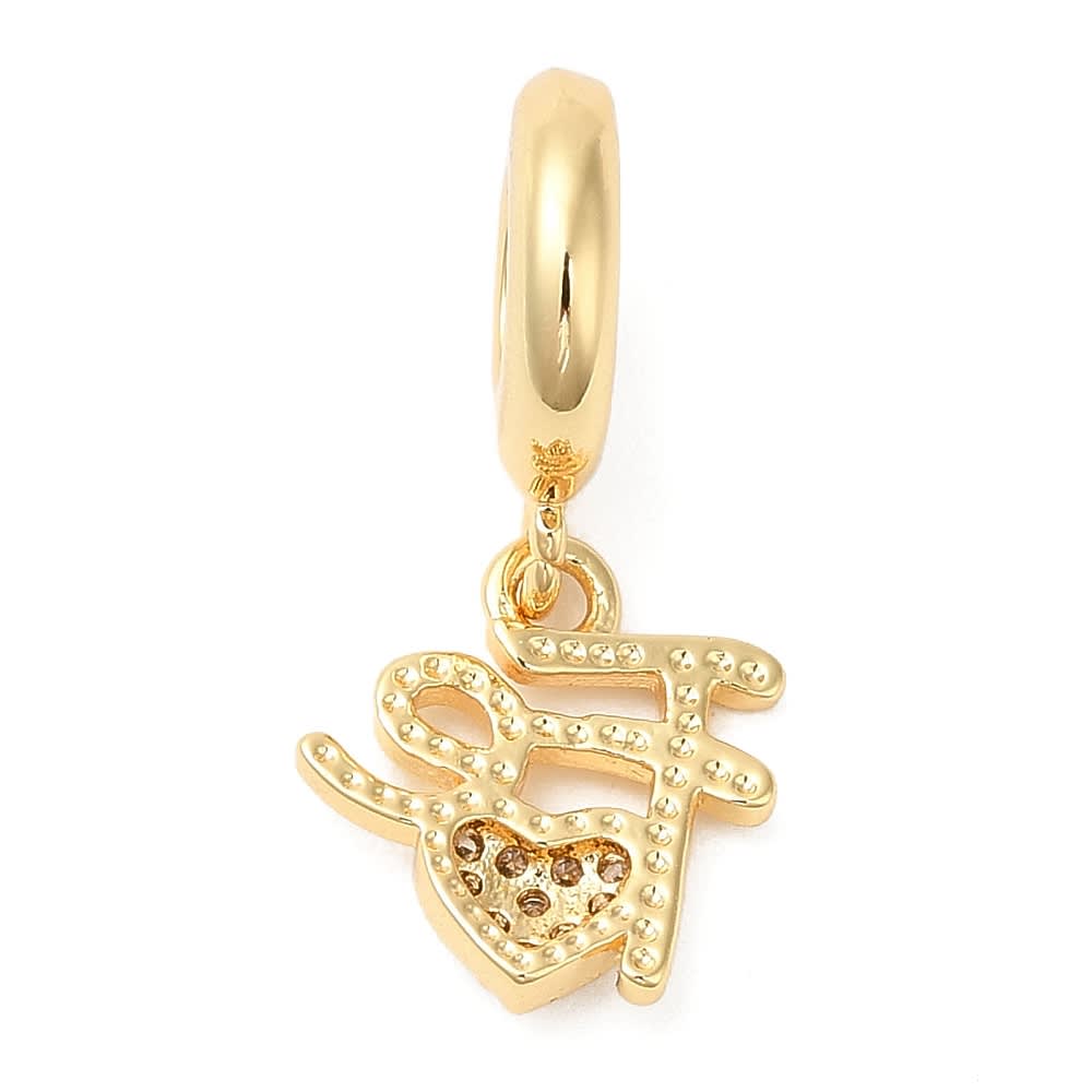 Colgante europeo charm fe corazón religioso dije baño de oro / unidad3