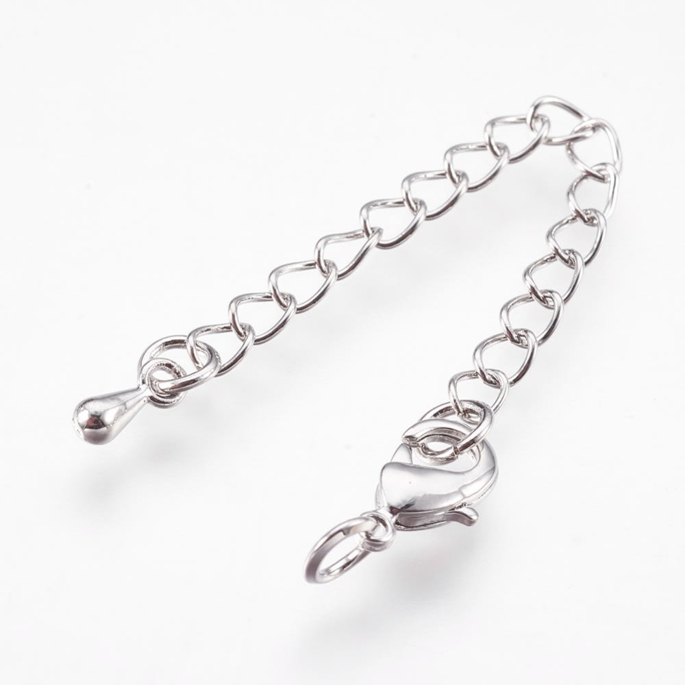 Cadena extensión alargador con broche baño de platino / unidad1