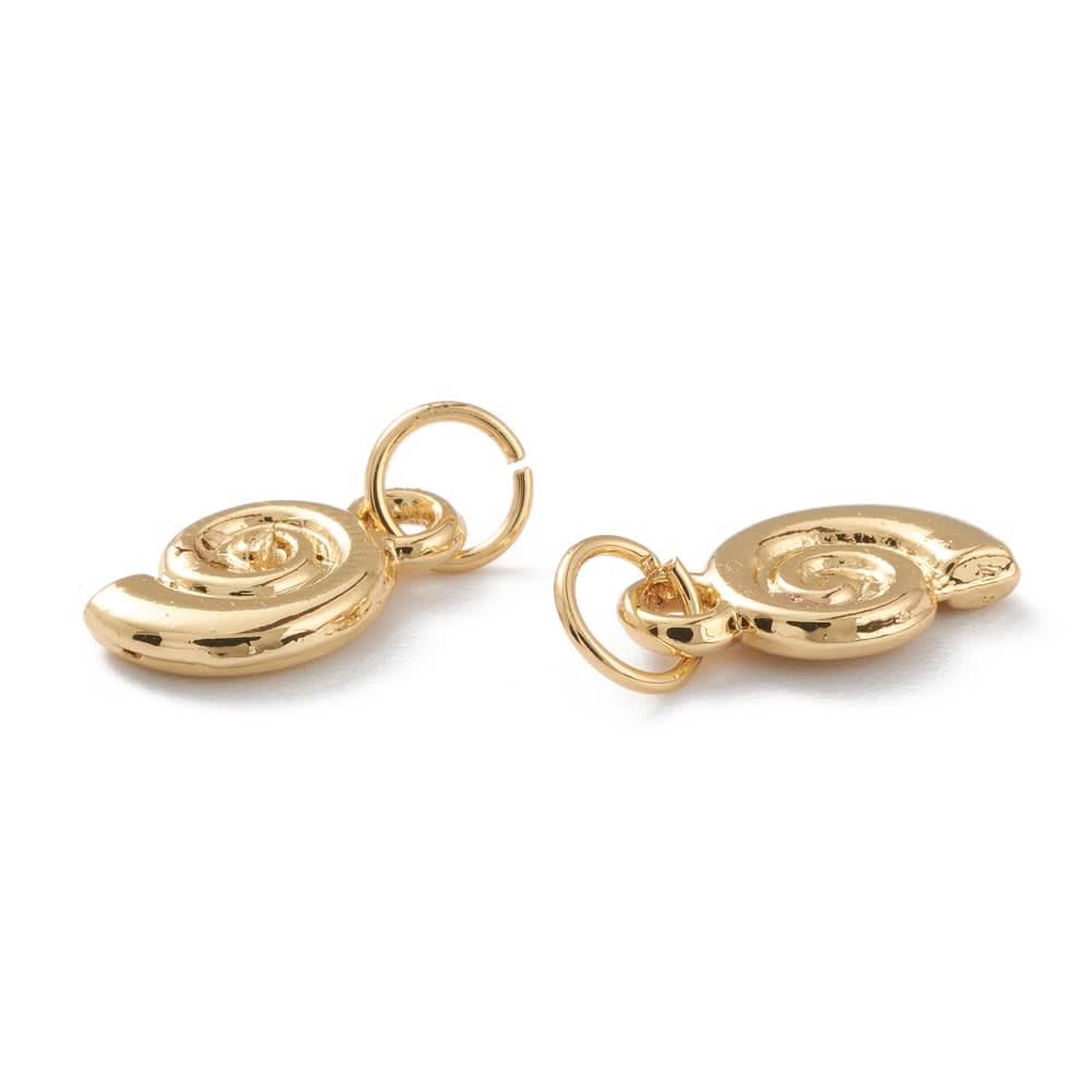 Dije colgante caparazón de caracol baño de oro platino / unidad3