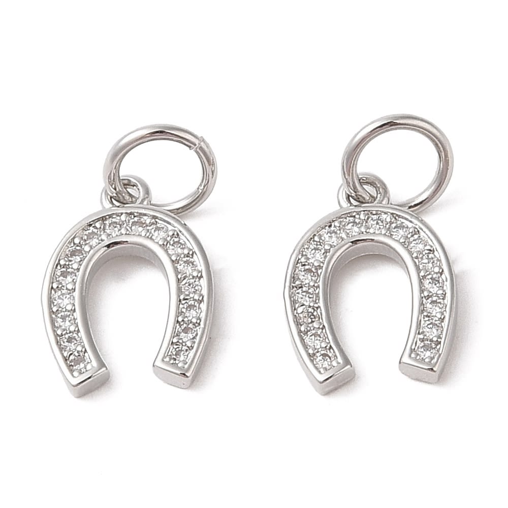 Dije colgante herradura amuleto suerte 15 mm dorado plateado / unidad5