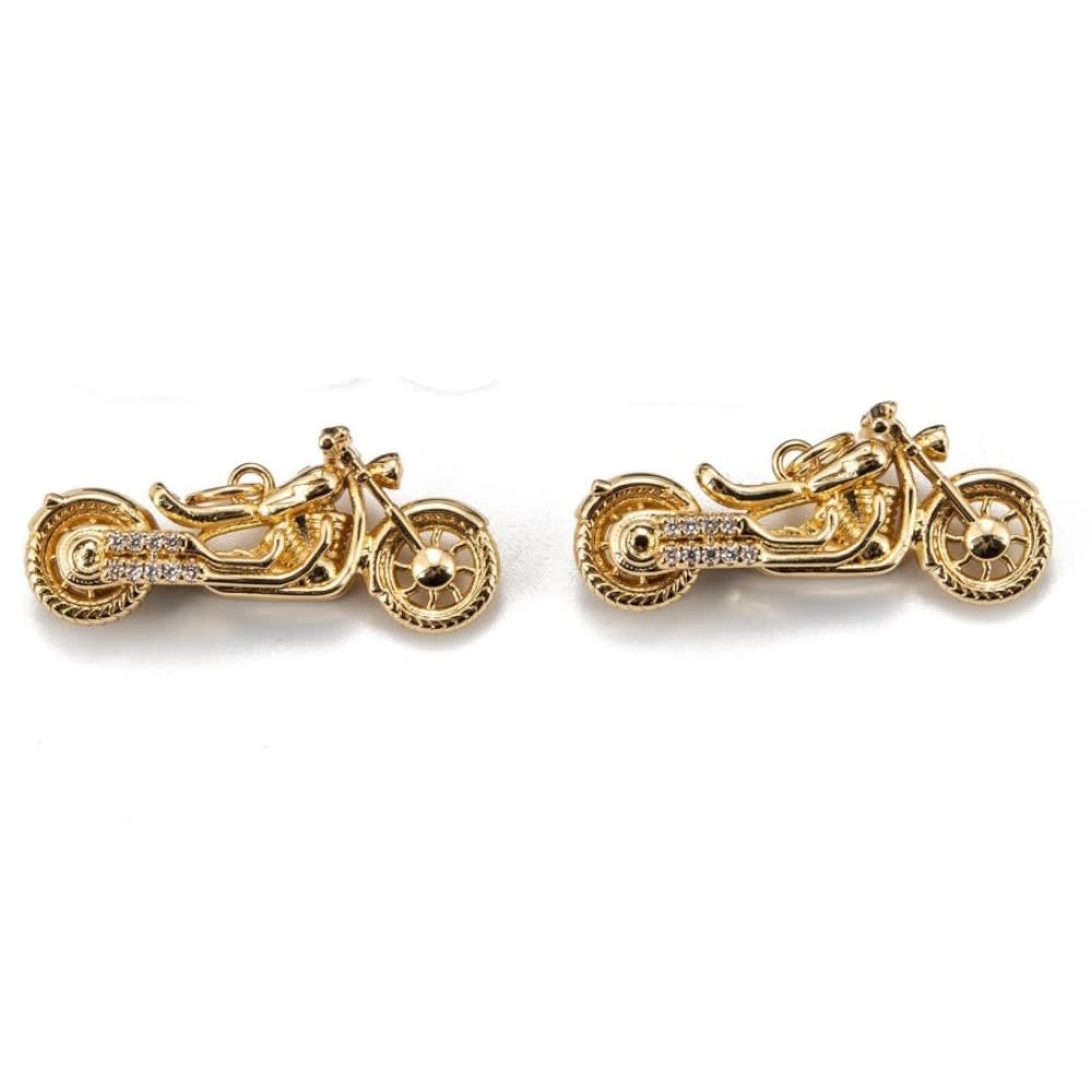 Dije colgante motocicleta moto chopper 28 mm zircón latón / unidad4