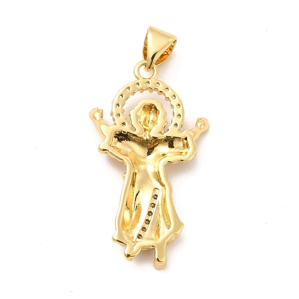 Dije colgante Divino niño jesus 25.5 mm baño de oro / unidad2