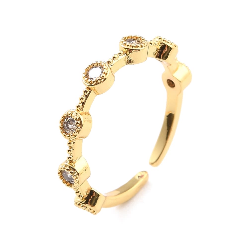 Anillo ajustable puntos midi ring baño de oro / unidad3