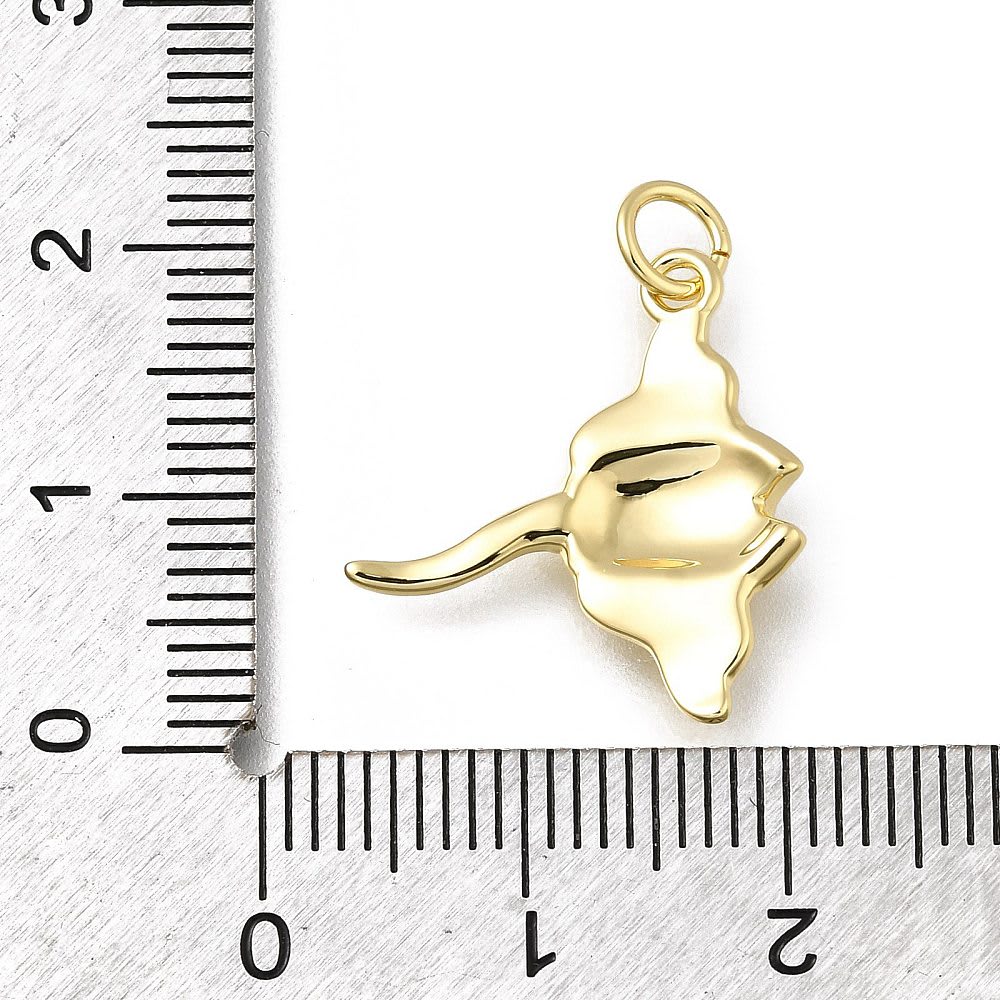 Dije colgante manta raya 19.5 mm baño oro / unidad3