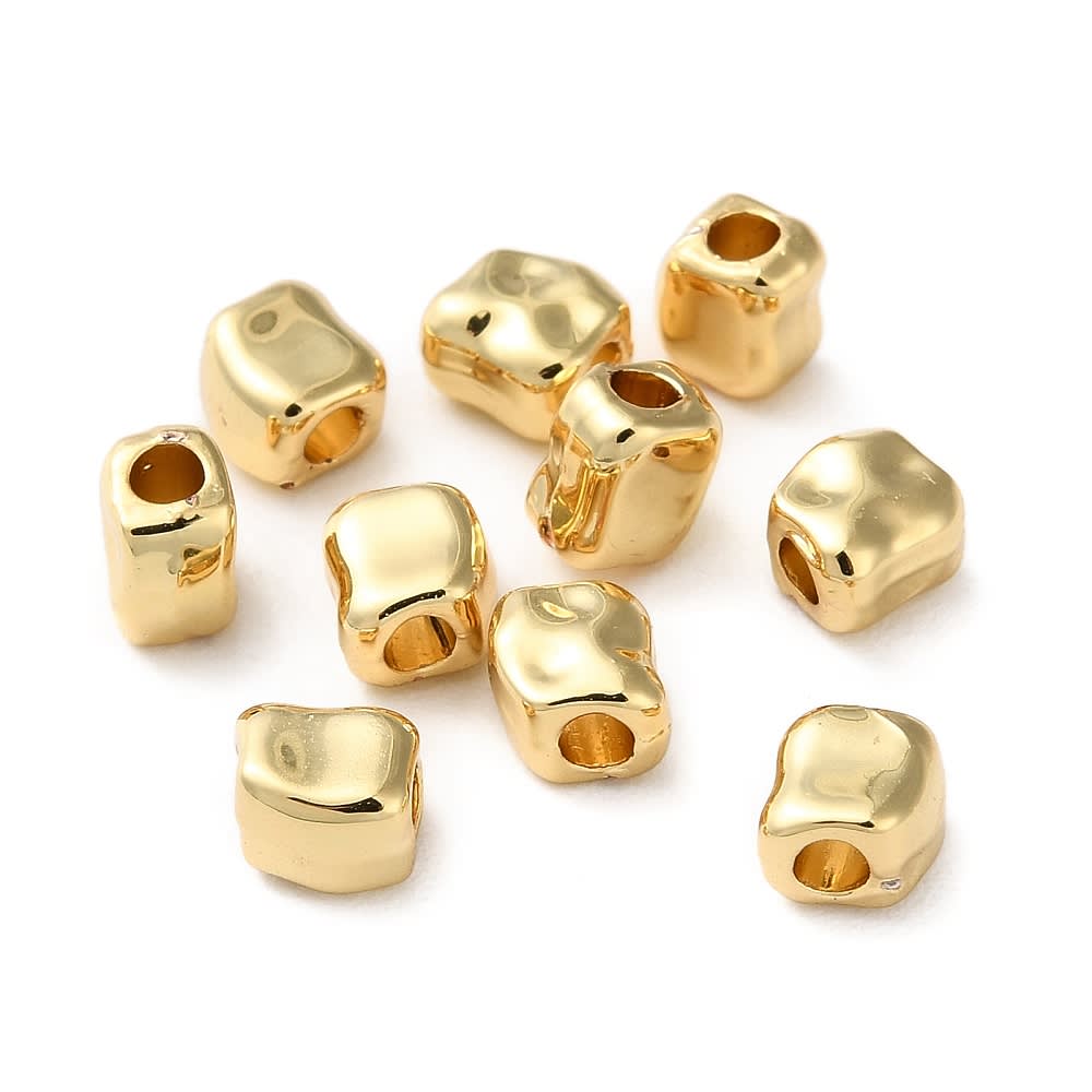 Separador rectangular textura 5 mm baño de oro 18k / unidad1