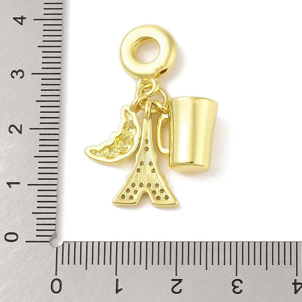 Colgante europeo charm torre eiffel croissant taza de café / unidad3