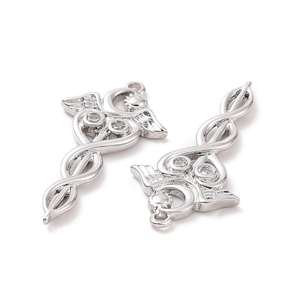 Dije colgante símbolo médico 31.5 mm zircón dorado plateado / unidad6