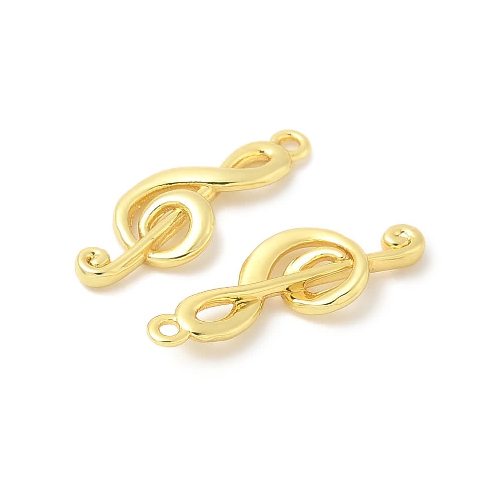 Dije colgante nota musical 17 mm baño oro / unidad4