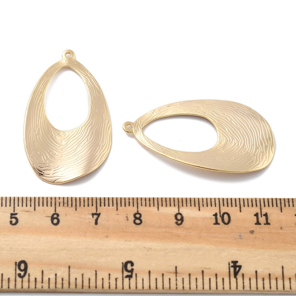 Maxi Dije colgante oval 38.5 mm baño oro / unidad3