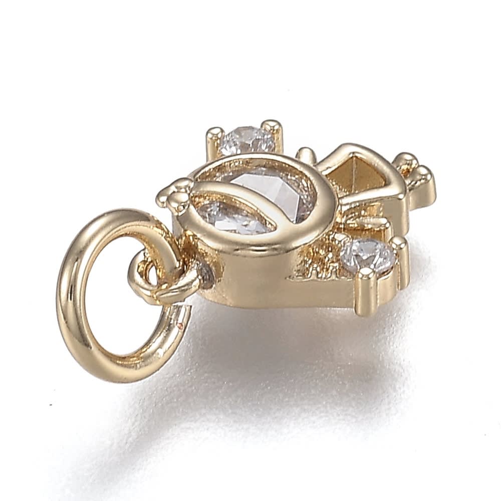 Dije colgante niña niño zircón 12 mm baño de oro / unidad5