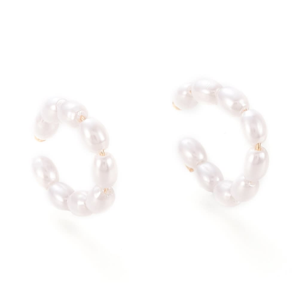 Ear cuff aros solitarios perlas shell / unidad2