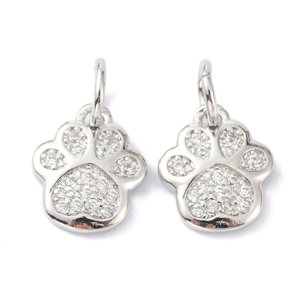 Dije colgante patita mascota zircón 10 mm dorado plateado / unidad2