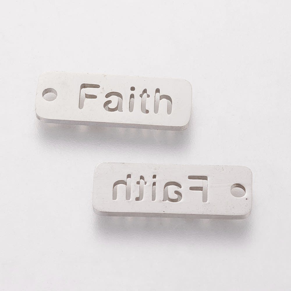 Dije colgante palabra Fe sueño amor esperanza acero / unidad4