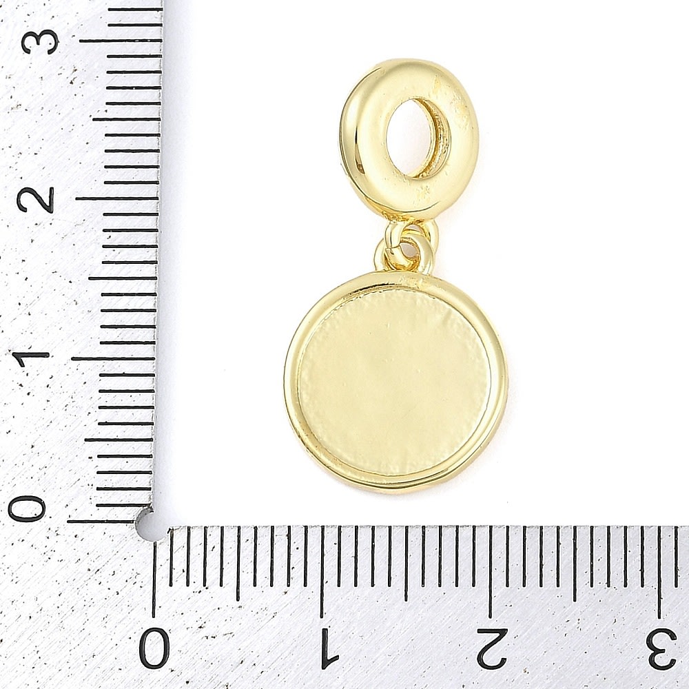Colgante europeo charm palabra Fe religioso baño oro esmaltado / unidad3
