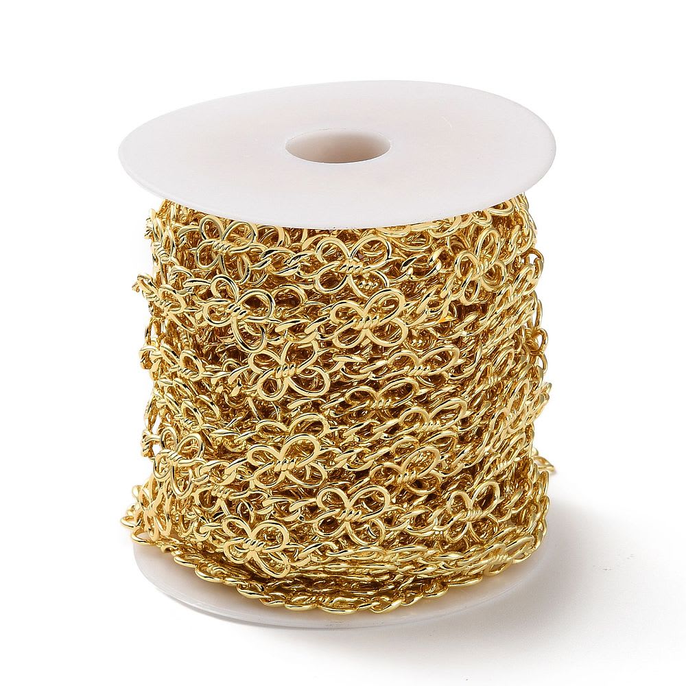 Cadena con eslabones forma de mariposa baño de oro / metro2