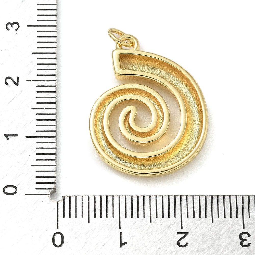 Dije colgante espiral caracol mar 25 mm baño de oro / unidad3