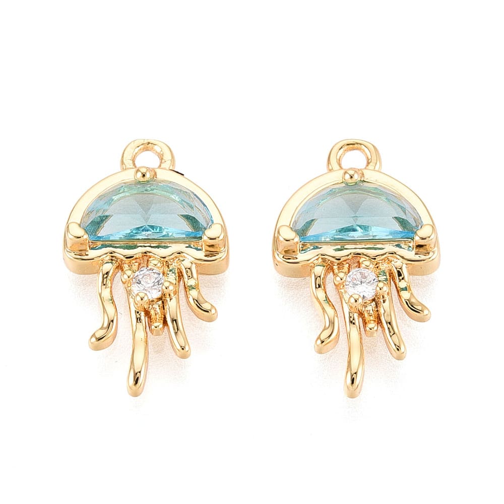 Dije colgante medusa zircón verano baño de oro / unidad1
