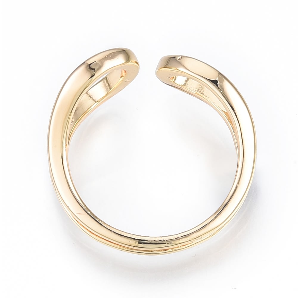 Anillo ajustable minimalista lágrima baño de oro / unidad3