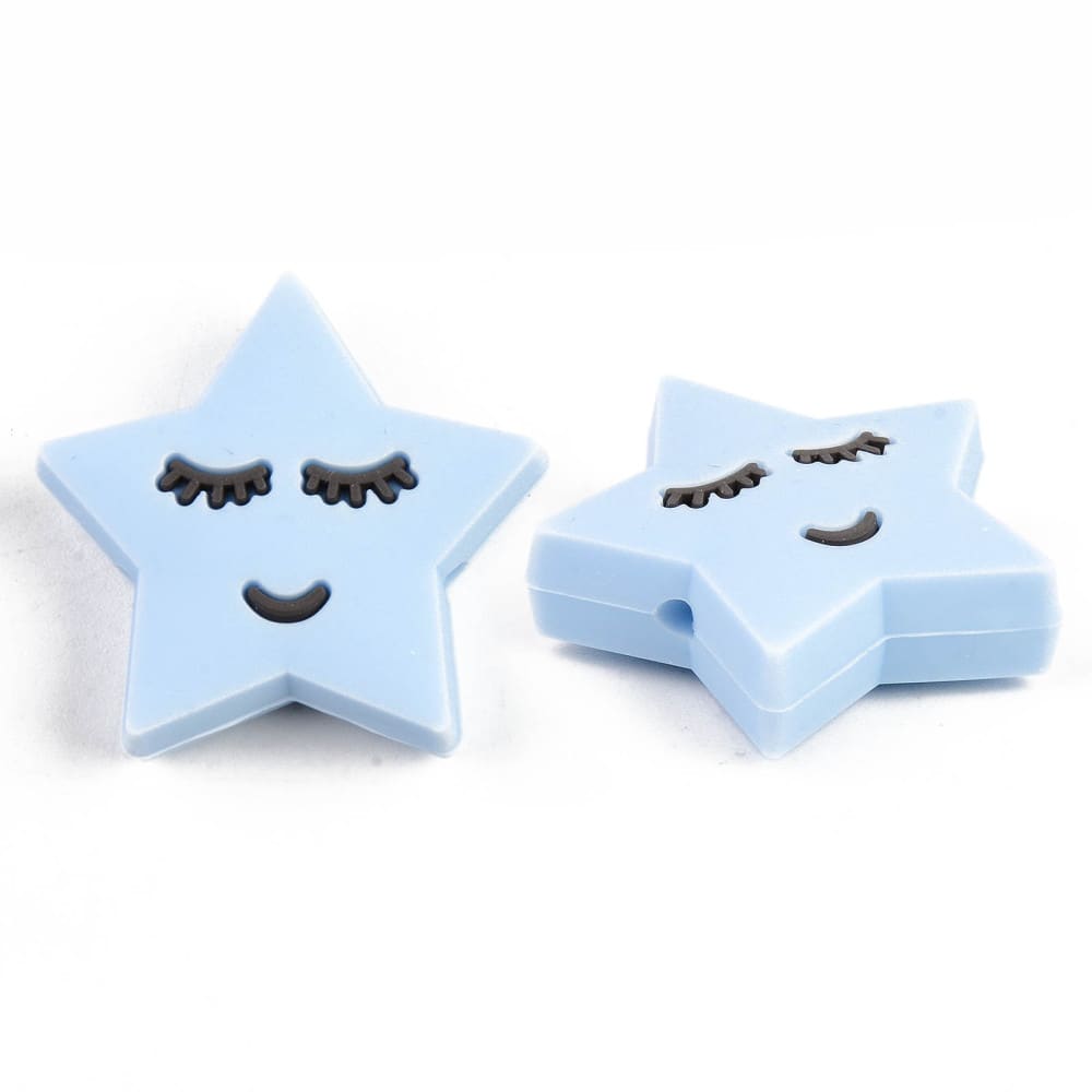 Mordedor silicona estrella bebé portachupete / unidad3