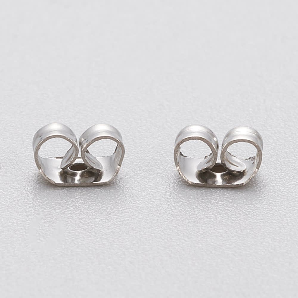 Tapones de aros 5x3.5 mm mariposa acero plateado / gramo3
