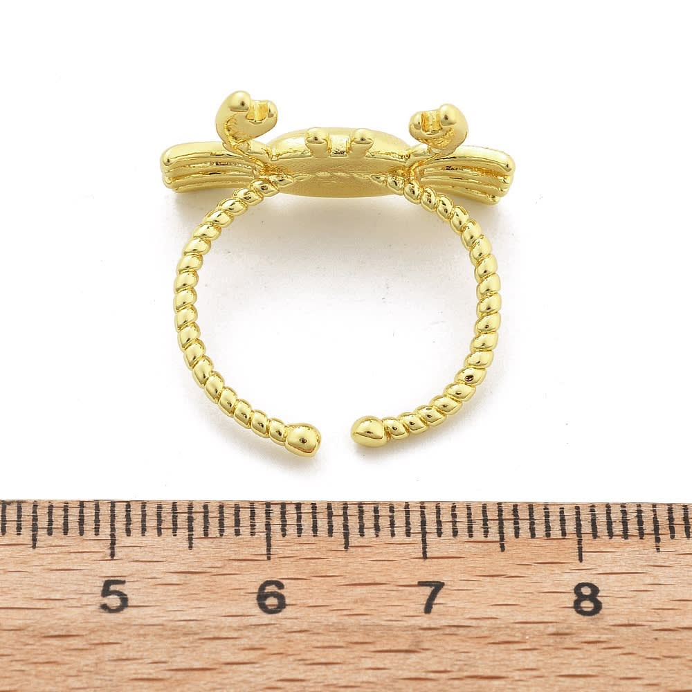 Anillo ajustable cangrejo verano mar baño de oro / unidad2