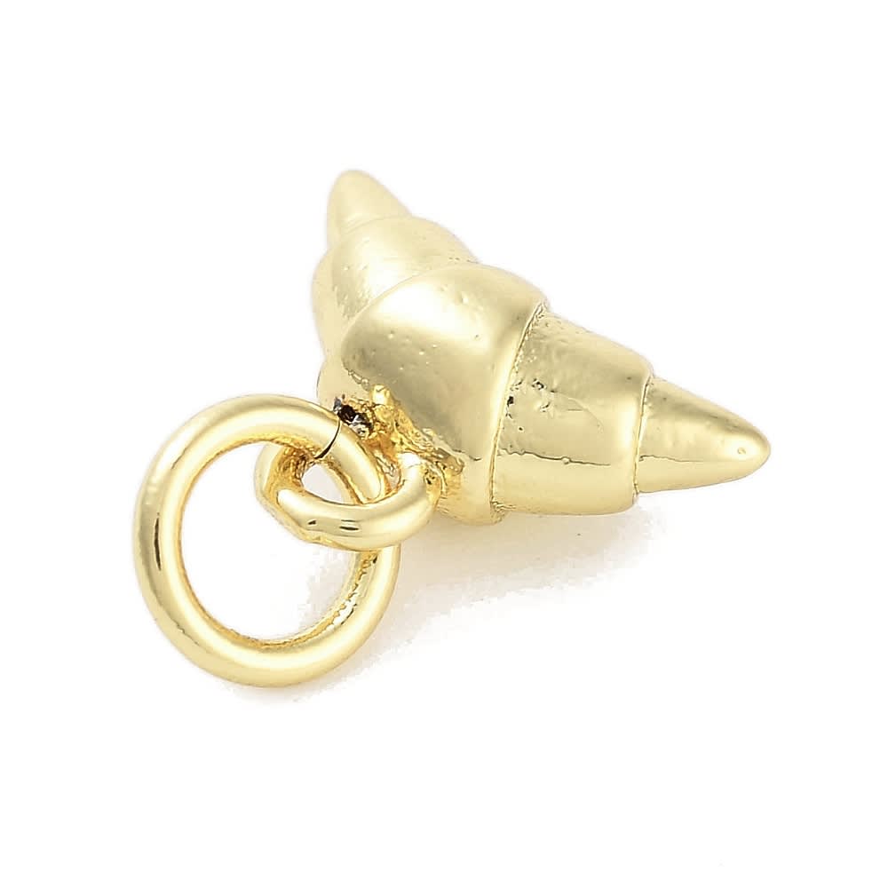 Dije colgante croissant cachito pan 10 mm baño de oro / unidad2