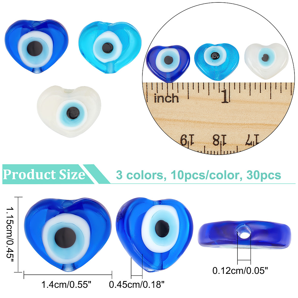 Pasador corazón murano ojo turco / unidad2