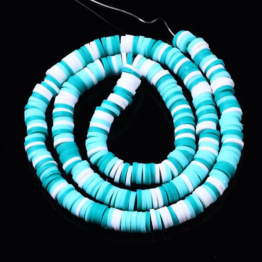 Sarta cuentas disco arcilla polimérica color surtido fimo 6 mm / tira3