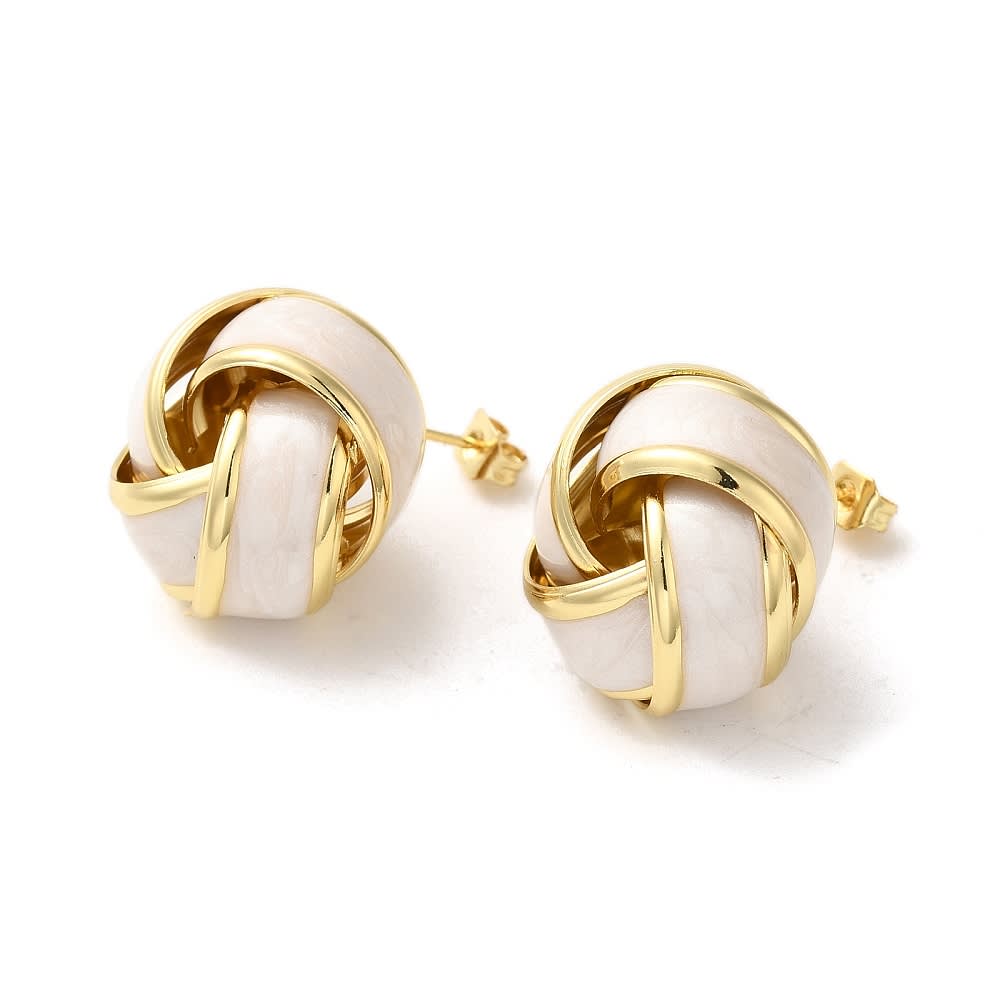 Aros topo topito nudo 21 mm baño de oro / par4