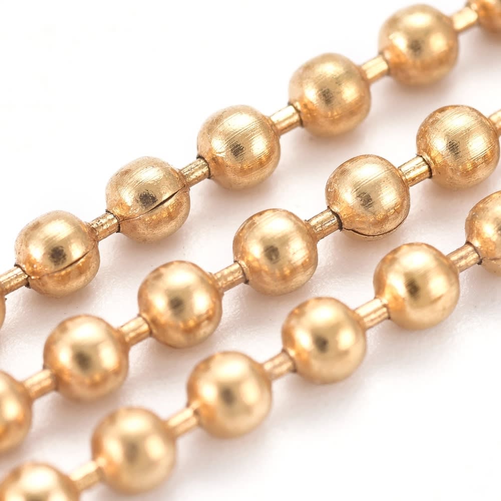 Cadena militar con balines acero dorado plateado / metro7