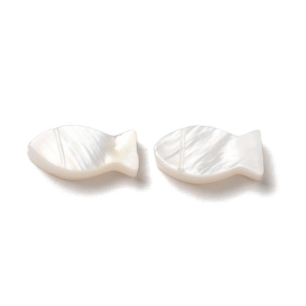 Dije pasador pez 10 mm nácar / 5 uds1